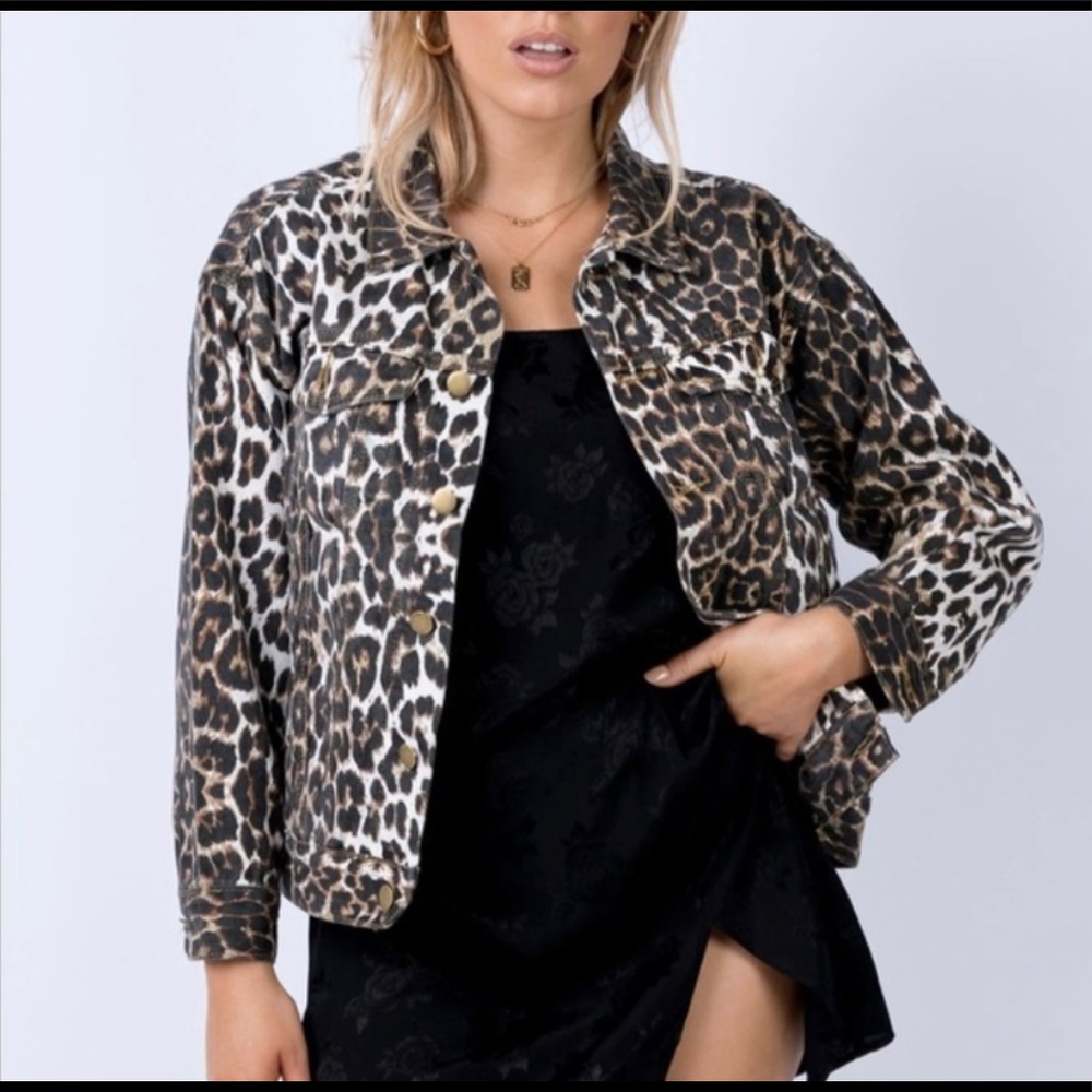 Princess Polly Cheetah Denim Jacket